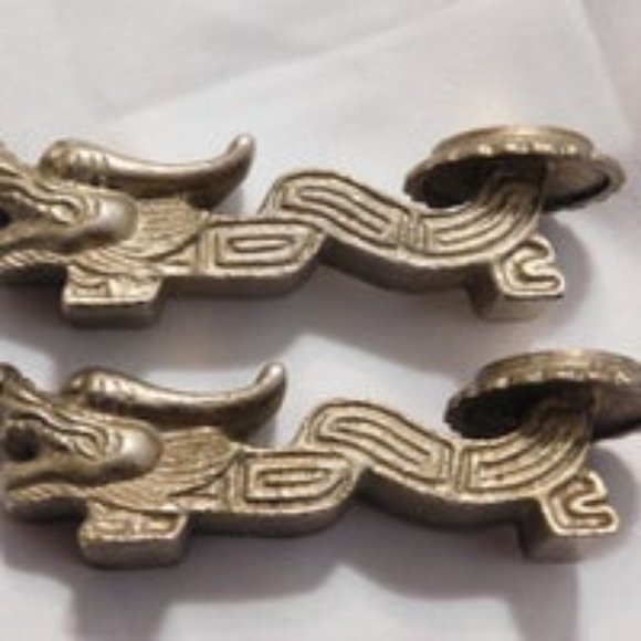 Asian Silver Dragon Chopstick Spoon Rest Holders - Picture 4 of 6